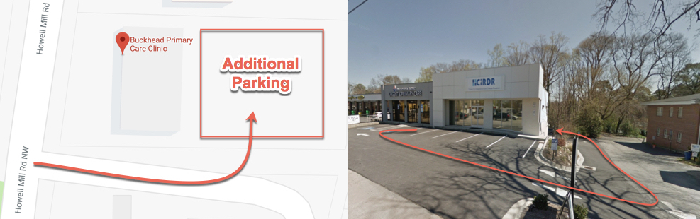 Buckhead Primary and Urgent Care Additional parking is available behind the building